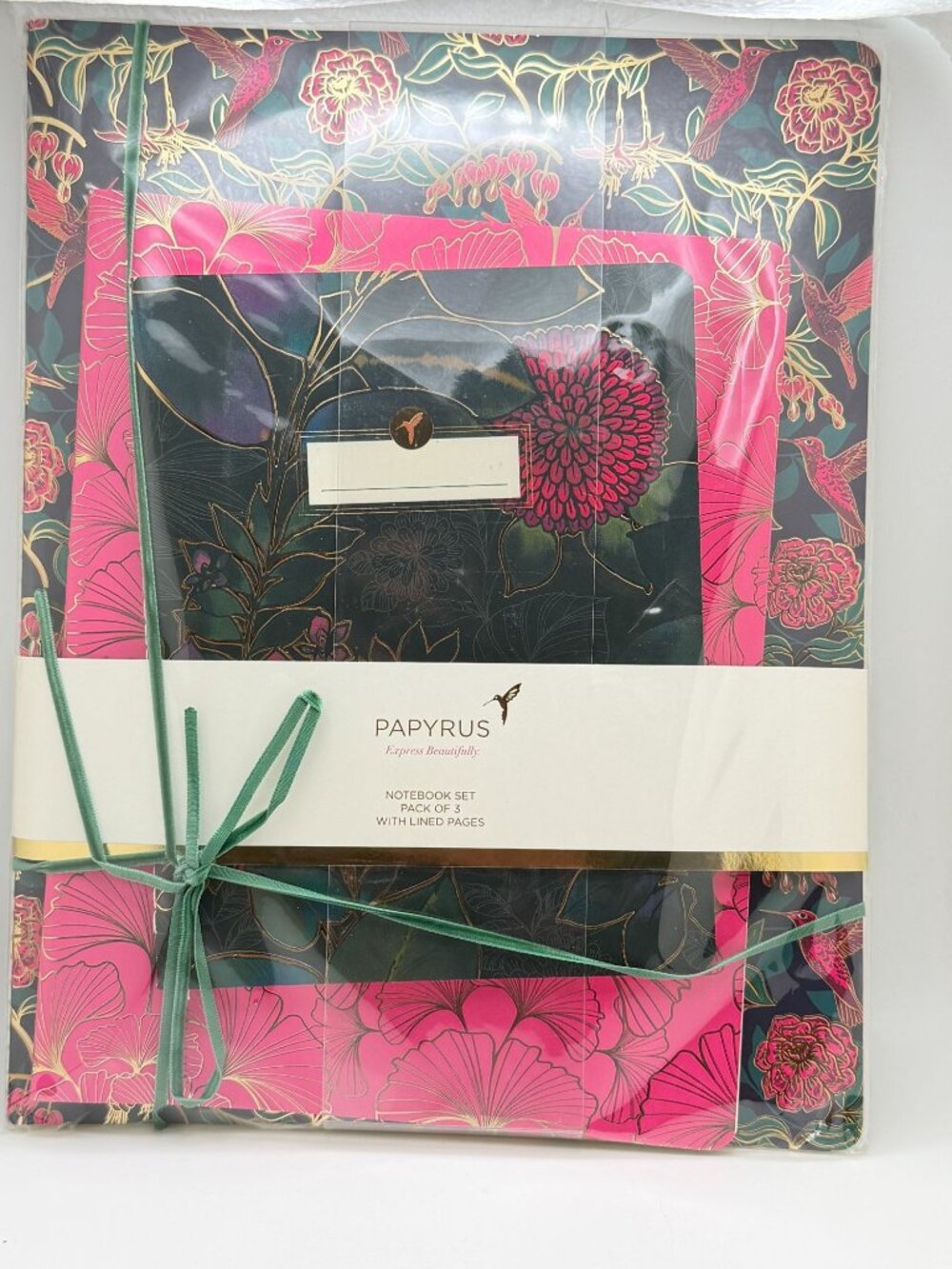 Papyrus Notebook Set Pack Of 3 With Lined Pages Featuring Floral & Hummingbird D